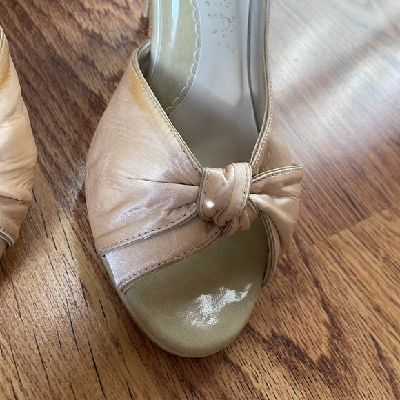 Cream satin peep-toe Spring Rapla high heels - Picture 4 of 9